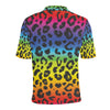 Rainbow Leopard Pattern Print Design A01 Men Polo Shirt