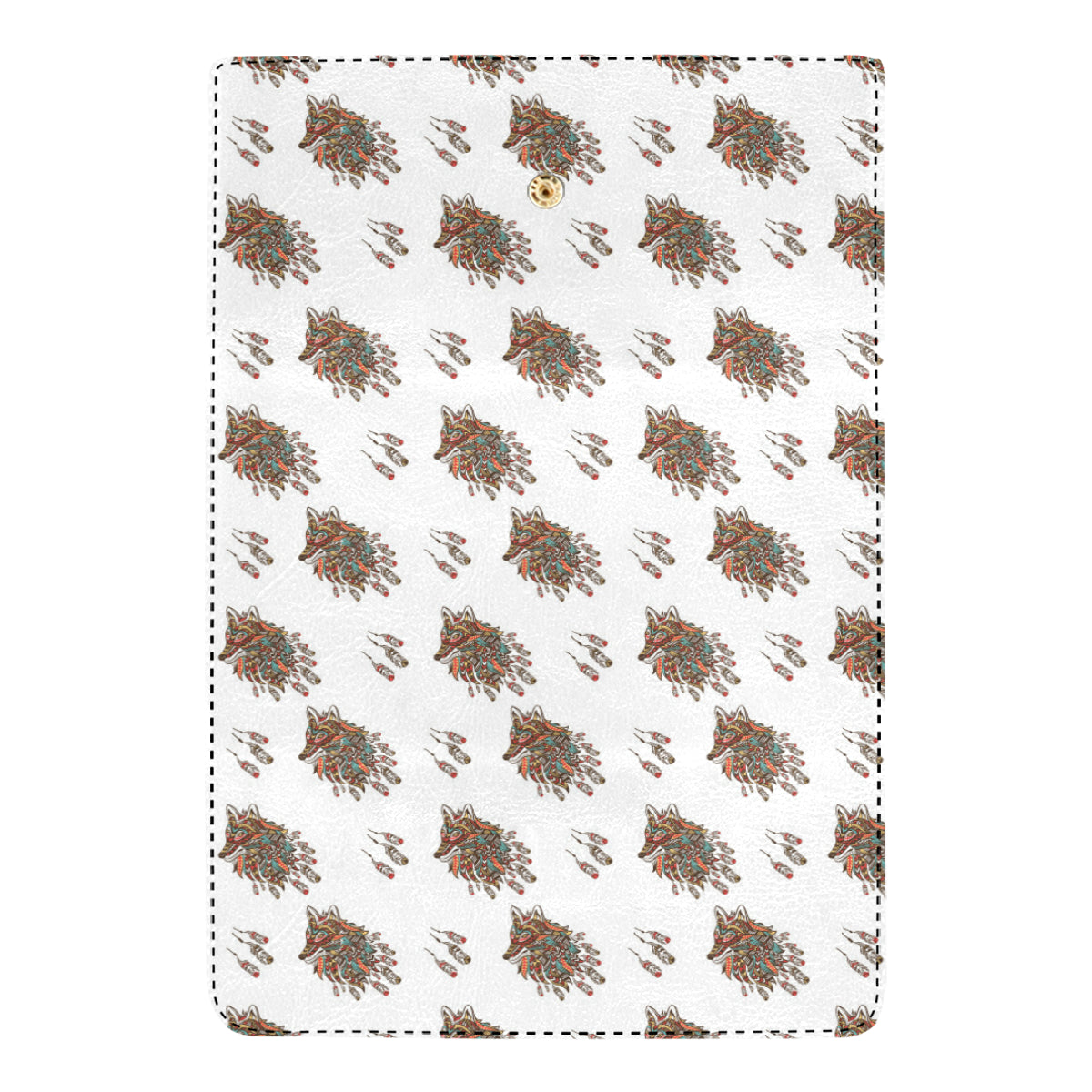 Aztec Wolf Pattern Print Design 02 Women's Trifold Wallet