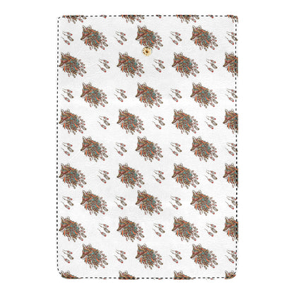 Aztec Wolf Pattern Print Design 02 Women's Trifold Wallet