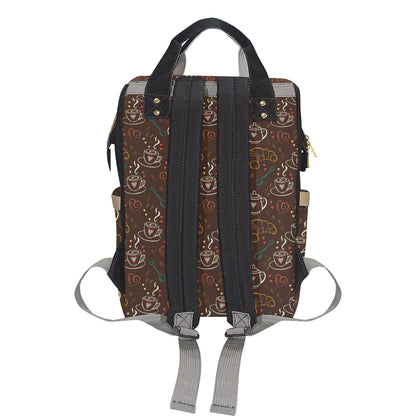 Coffee Pattern Print Design 06 Diaper Bag Backpack