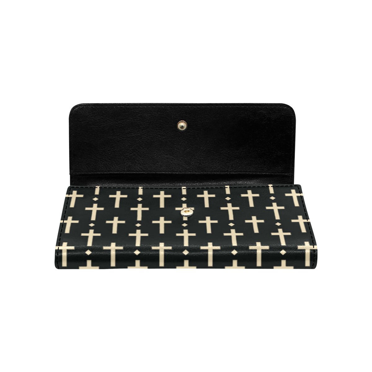 Cross Pattern Print Design 03 Women's Trifold Wallet