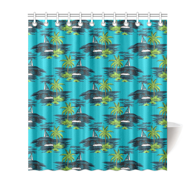 Pacific island Pattern Print Design A01 Shower Curtain