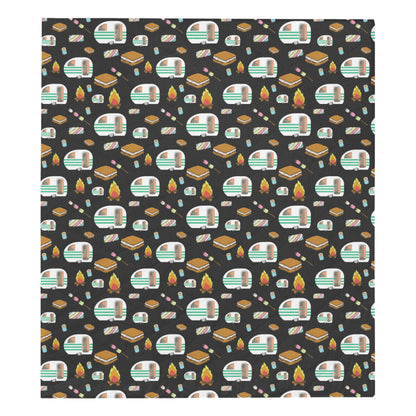 Camper marshmallow Camping Design Print Premium Quilt