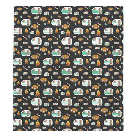 Camper marshmallow Camping Design Print Premium Quilt
