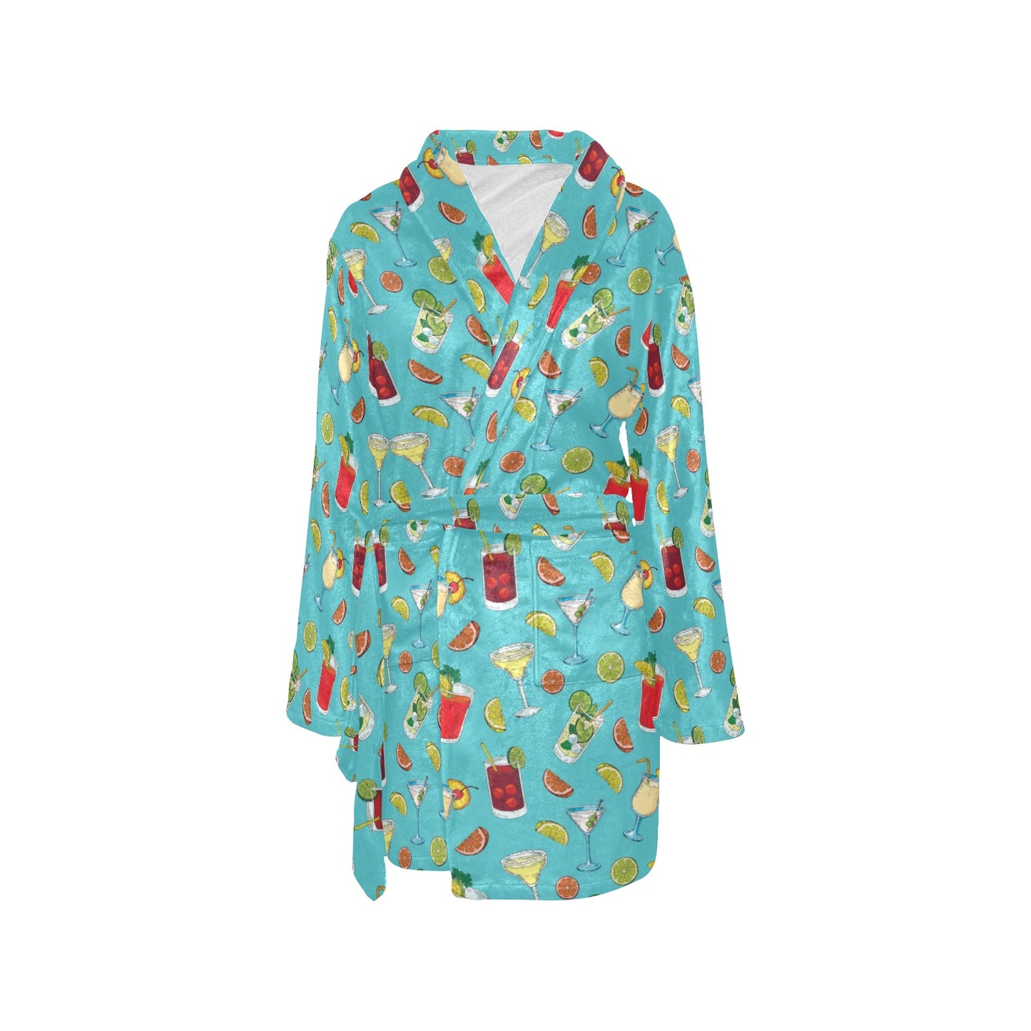 Cocktail Pattern Print Design 05 Women's Fleece Robe