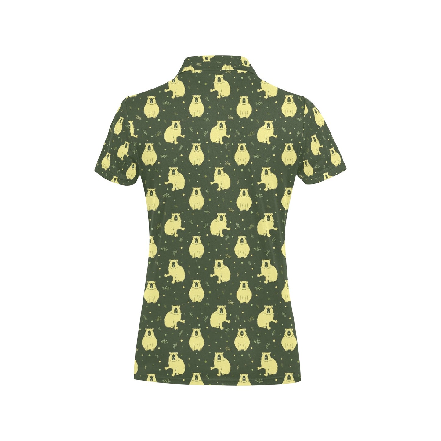 Capybara Pattern Print Design 03 Women's Polo Shirt