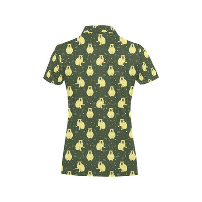 Capybara Pattern Print Design 03 Women's Polo Shirt