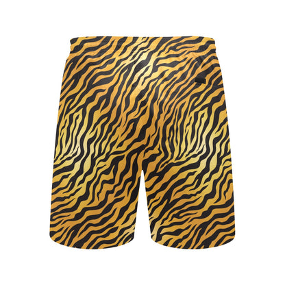 Tiger Print Design LKS302 Men's Swim Trunks Beach Shorts