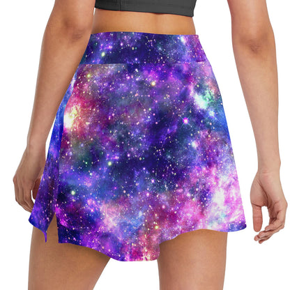 Galaxy Night Stardust Space Print 17" Golf & Pickleball Skort with Pockets