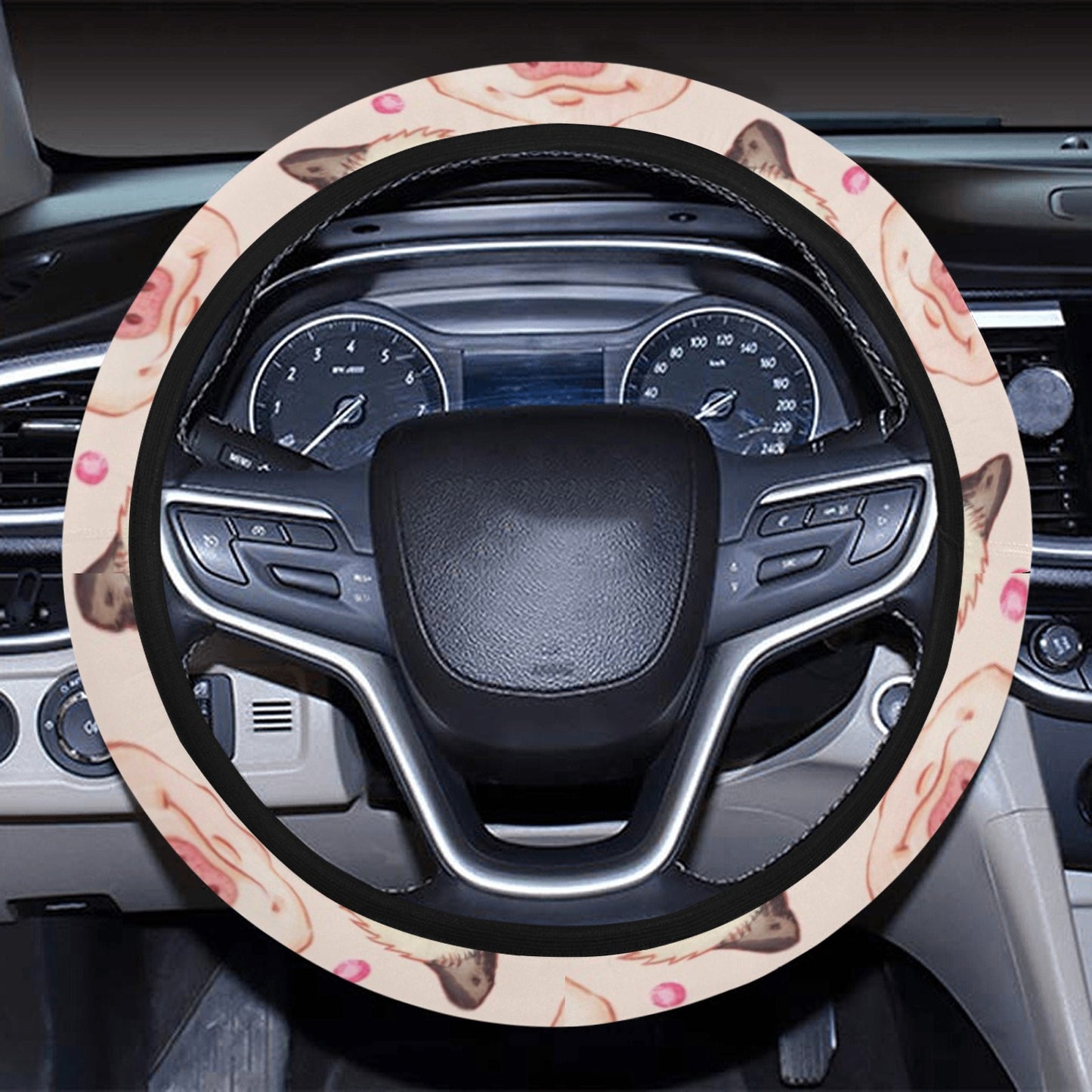 Pig Print Design LKS406 Steering Wheel Cover with Elastic Edge