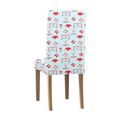 Hockey Red Equipment Print Design LKS305 Dining Chair Slipcover