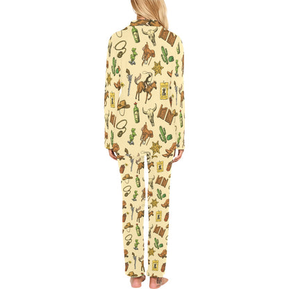 Cowboy Pattern Print Design 04 Women's Long Pajama Set