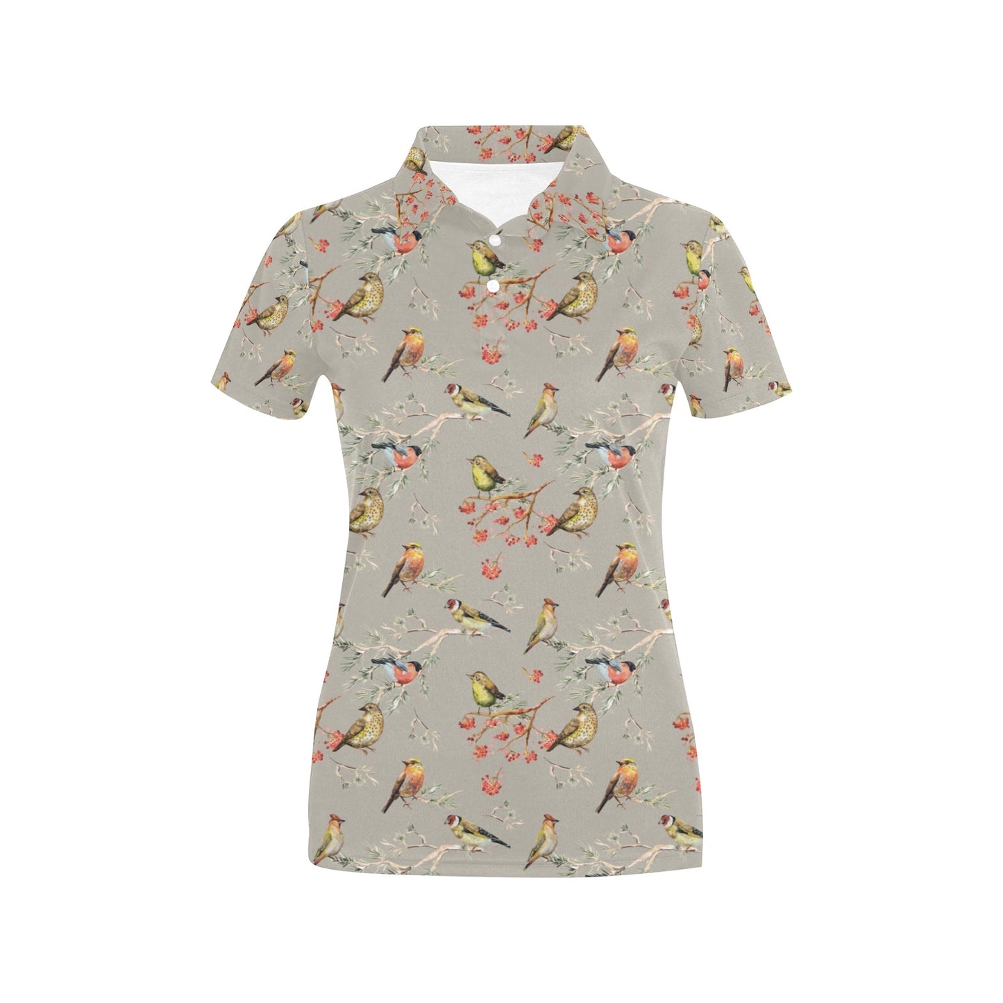 Birds Pattern Print Design 03 Women's Polo Shirt