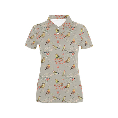 Birds Pattern Print Design 03 Women's Polo Shirt