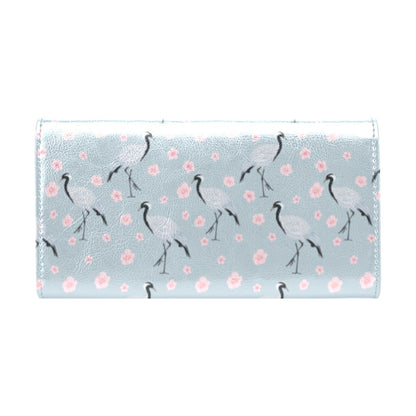 Sakura Bird Print Design LKS304 Women's Trifold Wallet