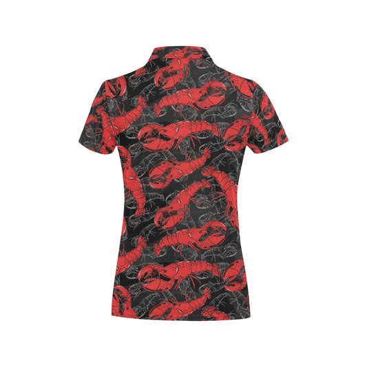 Lobster Pattern Print Design 04 Women's Polo Shirt