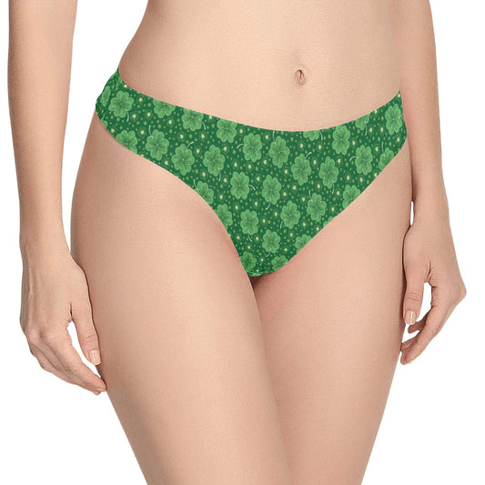 Shamrock Design Print Women's Thongs