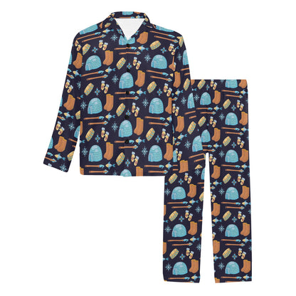 Eskimo Pattern Print Design 02 Men's Long Pajama Set