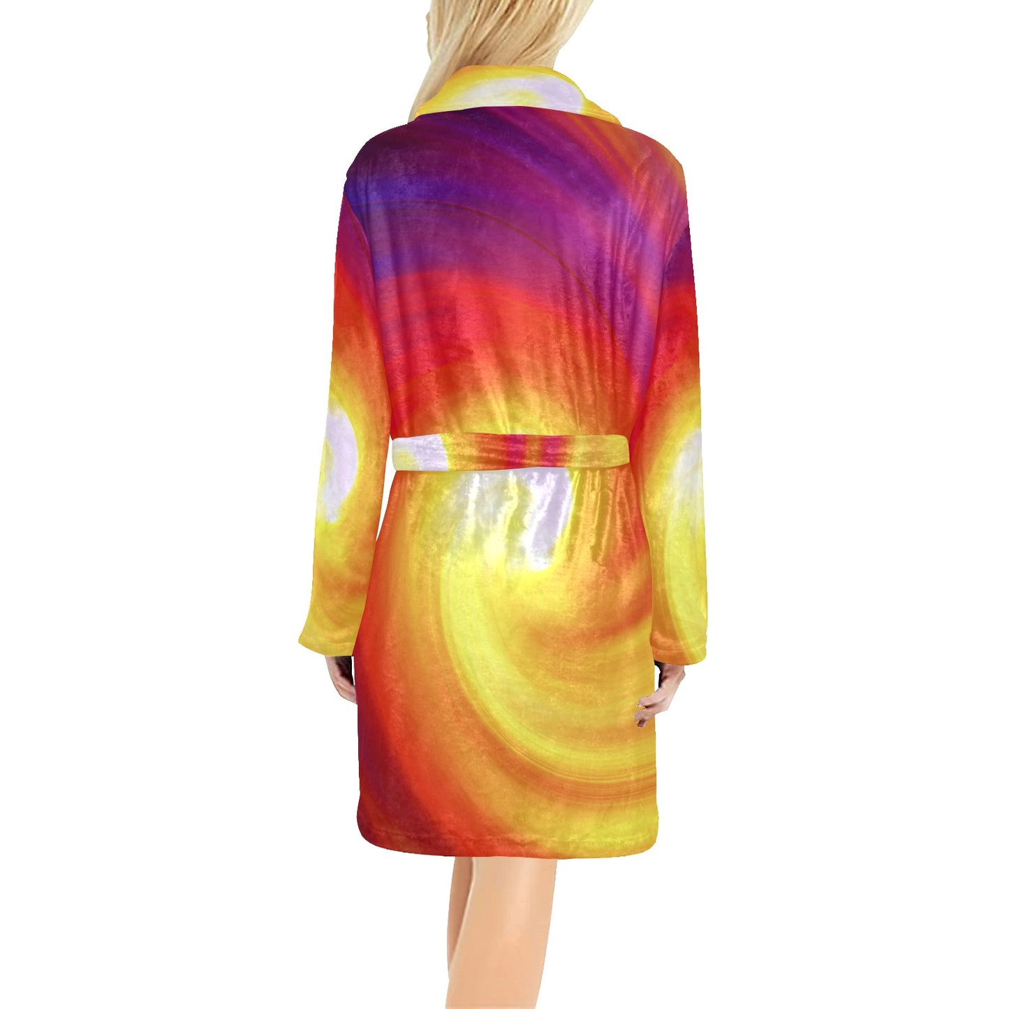 Vortex Twist Swirl Flame Themed Women's Fleece Robe