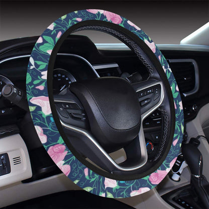 Sweet Pea Print Design LKS303 Steering Wheel Cover with Elastic Edge