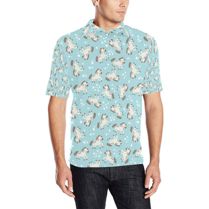 Horse Cute Print Design LKS306 Men Polo Shirt