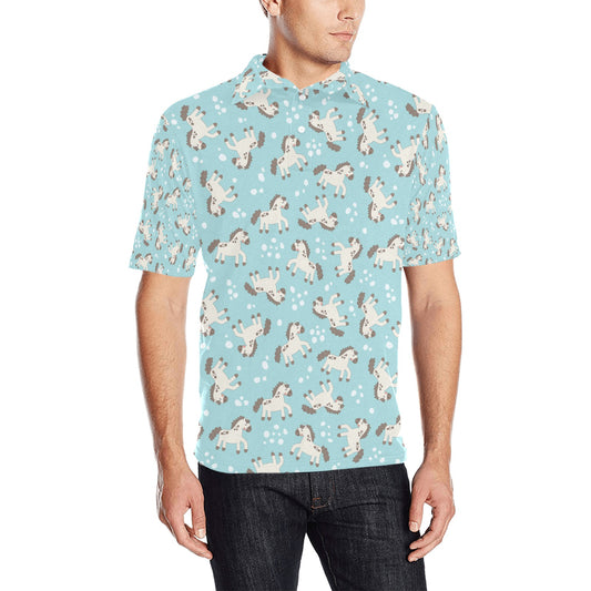 Horse Cute Print Design LKS306 Men Polo Shirt
