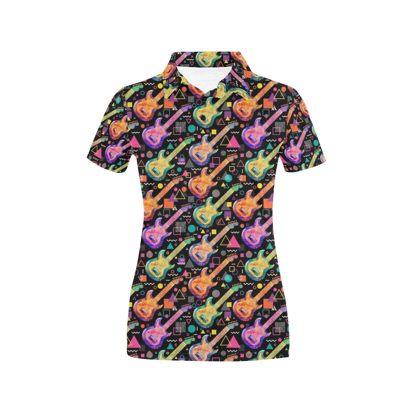 Electric Guitar Print Design LKS403 Women's Polo Shirt