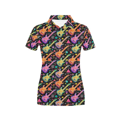 Electric Guitar Print Design LKS403 Women's Polo Shirt
