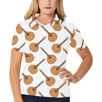 Mandolin Pattern Print Design 01 Women's Polo Shirt