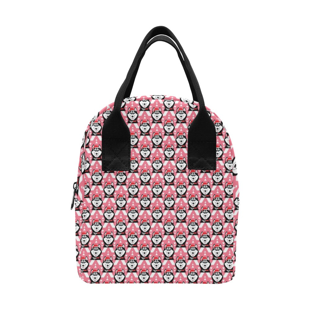 Siberian Huskies Christmas Themed Print Design LKS302 Insulated Lunch Bag