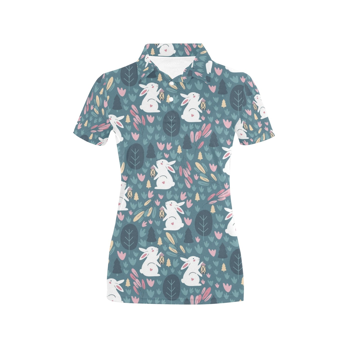 Rabbit Pattern Print Design RB013 Women's Polo Shirt