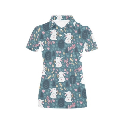 Rabbit Pattern Print Design RB013 Women's Polo Shirt