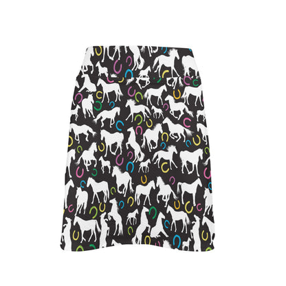 Horse Hoof Colorful Print Design LKS301 17" Golf & Pickleball Skort with Pockets