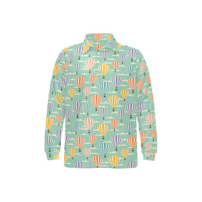 Ballon Pattern Print Design 01 Long Sleeve Polo Shirt For Men's
