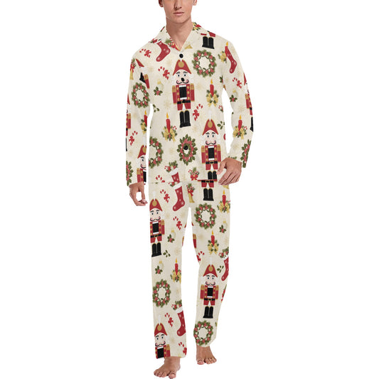 Nutcracker Pattern Print Design A01 Men's Long Pajama Set