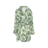 Palm Leaves Pattern Print Design PL014 Women's Fleece Robe