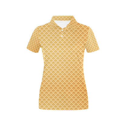 Waffle Texture Print Design LKS302 Women's Polo Shirt