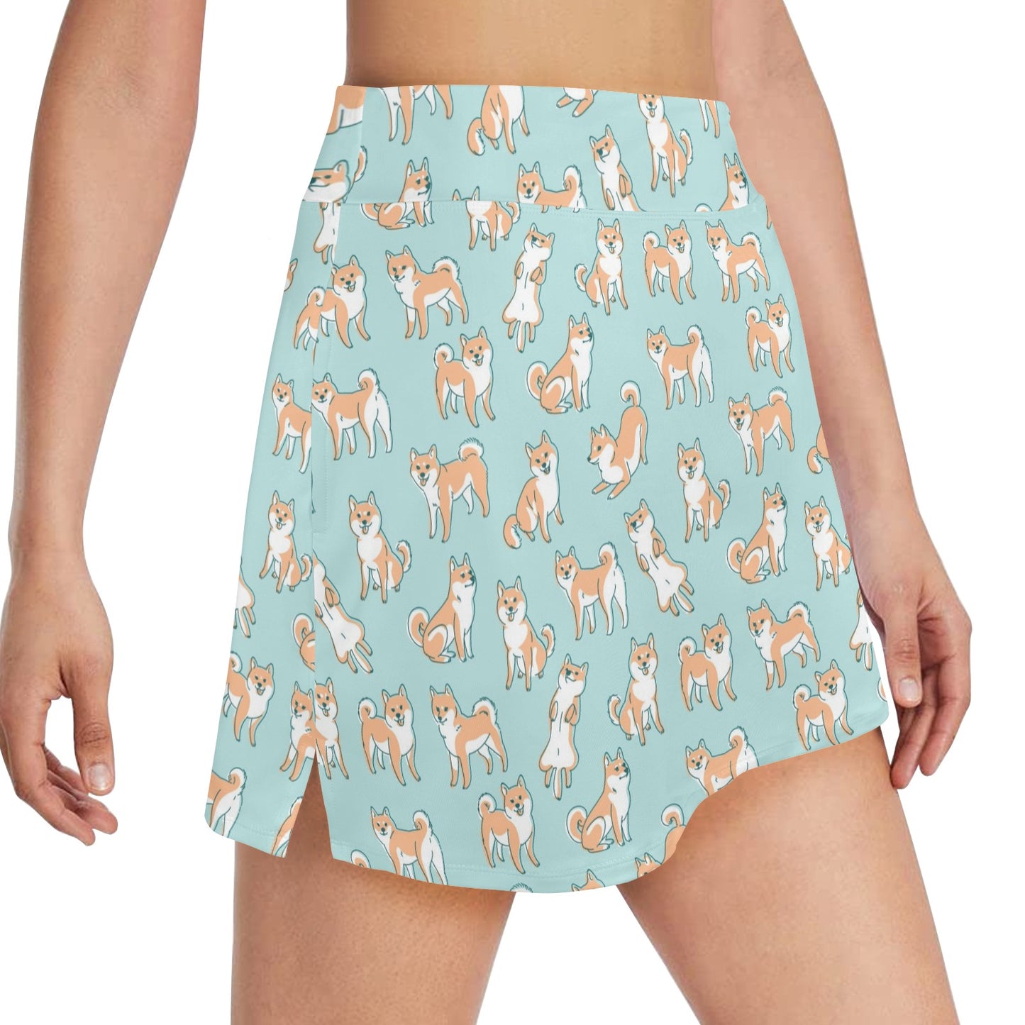 Shiba Inu Print Design LKS304 17" Golf & Pickleball Skort with Pockets