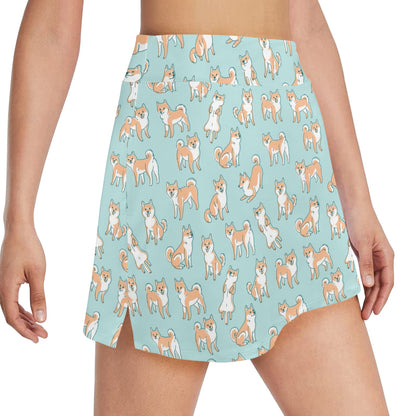 Shiba Inu Print Design LKS304 17" Golf & Pickleball Skort with Pockets