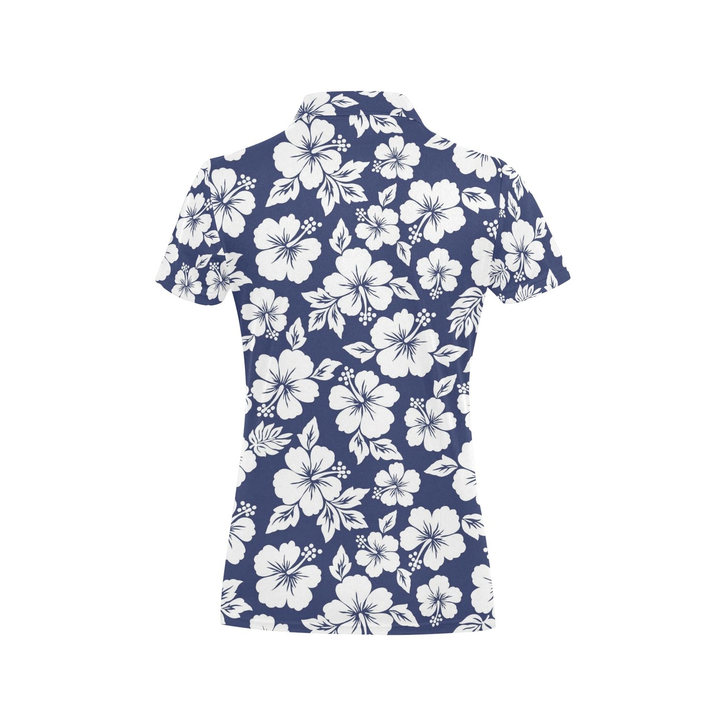 Hibiscus Pattern Print Design HB012 Women's Polo Shirt