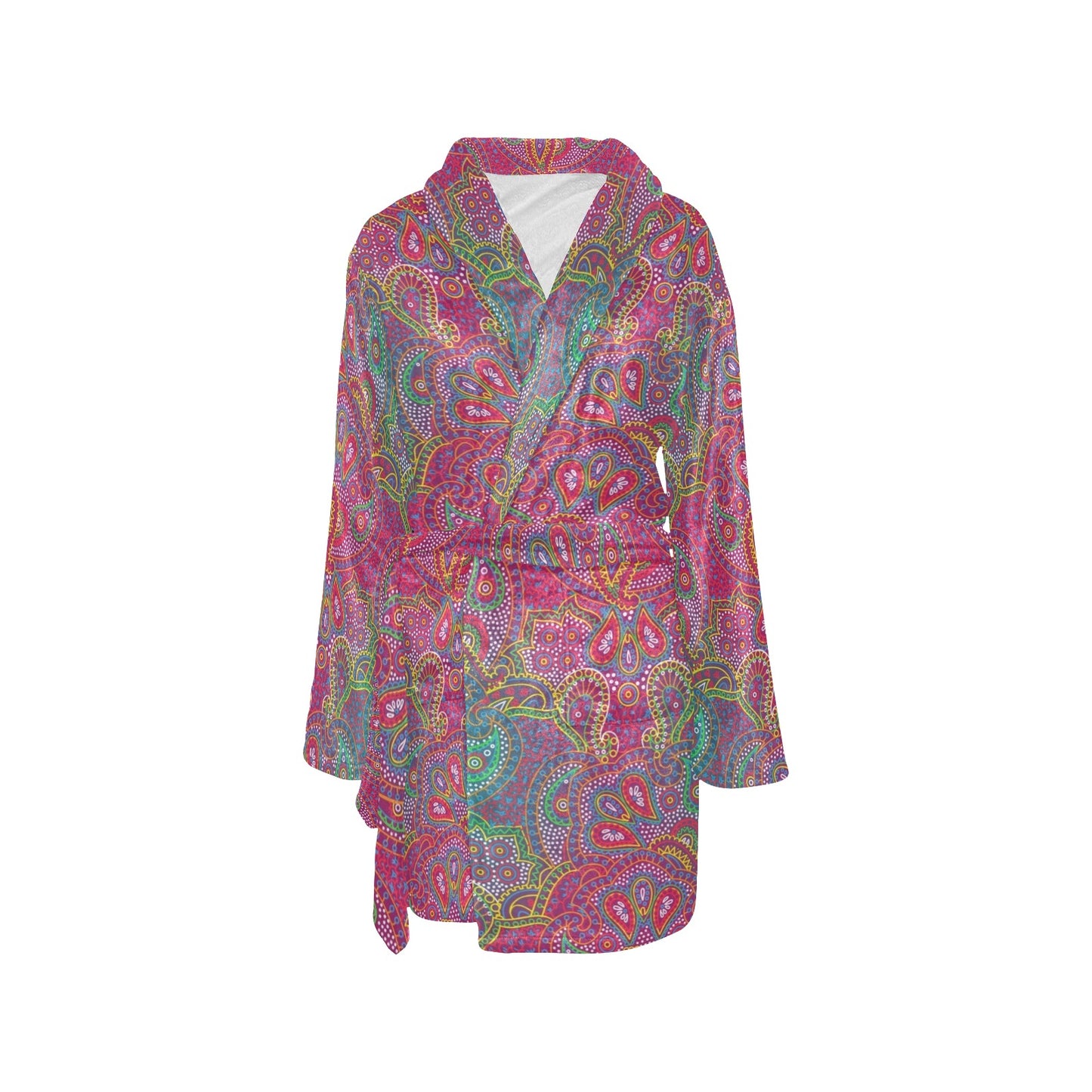 Boho Pattern Print Design 02 Women's Fleece Robe