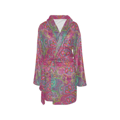 Boho Pattern Print Design 02 Women's Fleece Robe