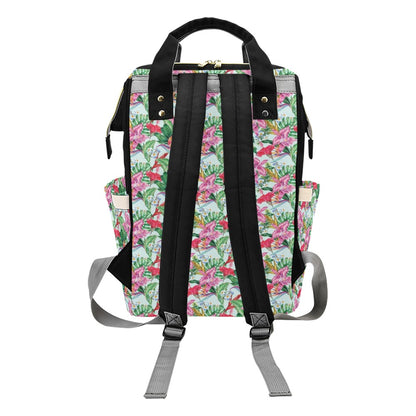 Tropical Flower Print Design LKS304 Diaper Bag Backpack