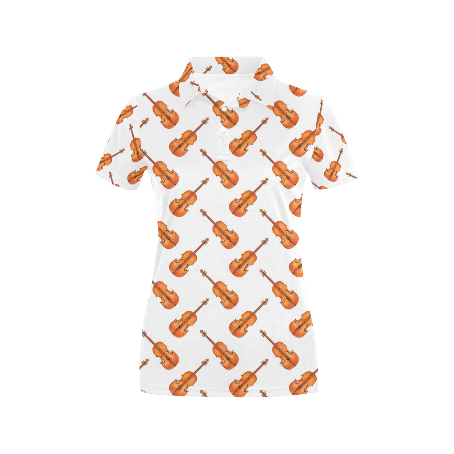 Violin Print Design LKS401 Women's Polo Shirt
