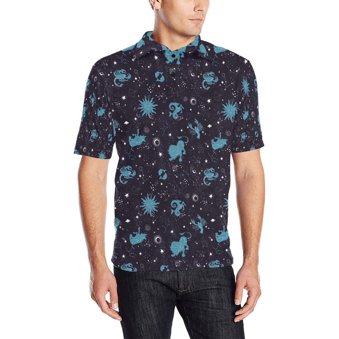 Zodiac Print Design LKS303 Men Polo Shirt