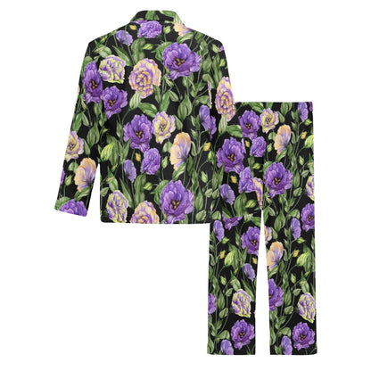 Lisianthus Pattern Print Design LT02 Men's Long Pajama Set