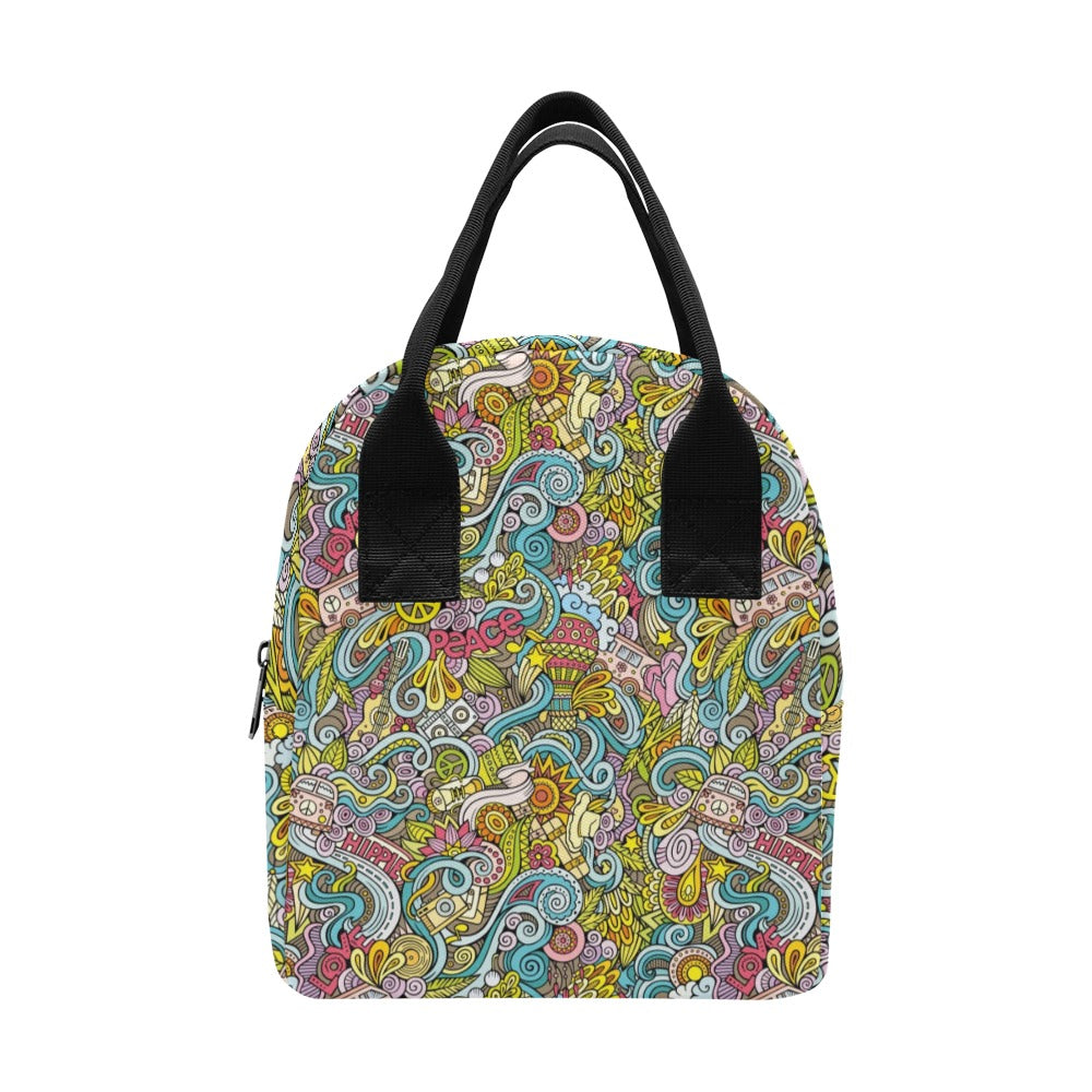 Hippie Print Design LKS301 Insulated Lunch Bag