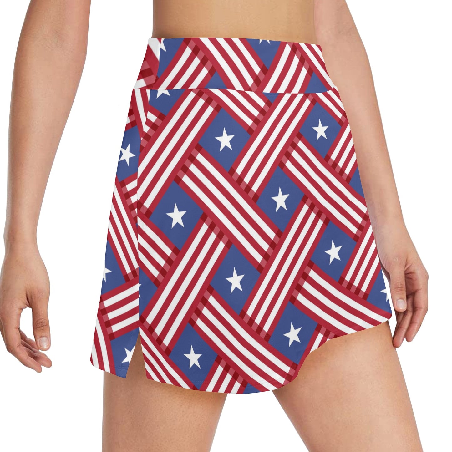 American flag Pattern 17" Golf & Pickleball Skort with Pockets