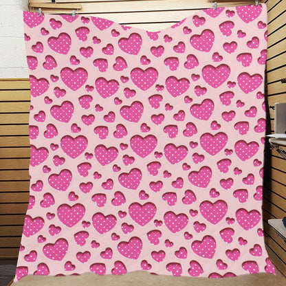 Heart Pink Pattern Print Design HE06 Premium Quilt