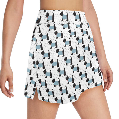 Scottish Terriers Print Design LKS3012 17" Golf & Pickleball Skort with Pockets